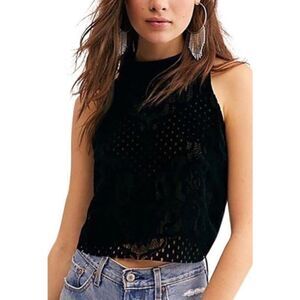 Free People Velvet Halter Crop Top In Black